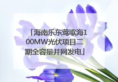 海南乐东莺歌海100MW光伏项目二期全容量并网发电