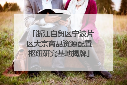 浙江自贸区宁波片区大宗商品资源配置枢纽研究基地揭牌