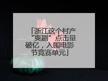 浙江这个村产“爽剧”点击量破亿，入围电影节竞赛单元