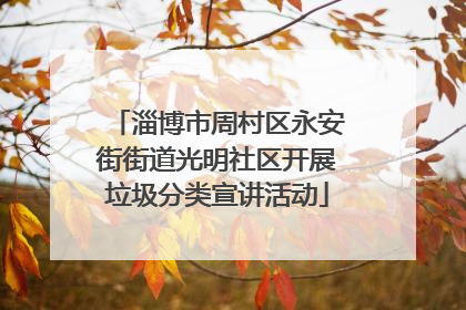 淄博市周村区永安街街道光明社区开展垃圾分类宣讲活动