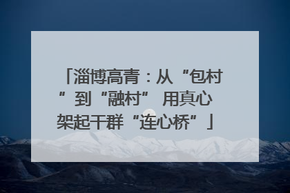 淄博高青：从“包村”到“融村” 用真心架起干群“连心桥”