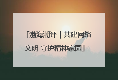 渤海潮评｜共建网络文明 守护精神家园