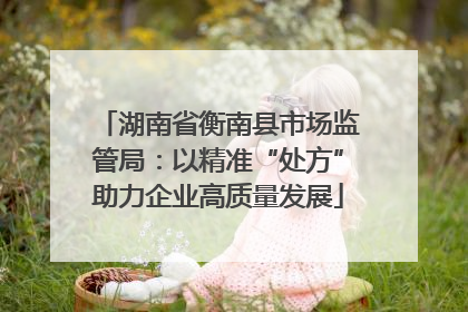 湖南省衡南县市场监管局：以精准“处方”助力企业高质量发展