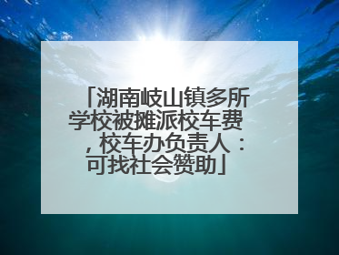 湖南岐山镇多所学校被摊派校车费，校车办负责人：可找社会赞助