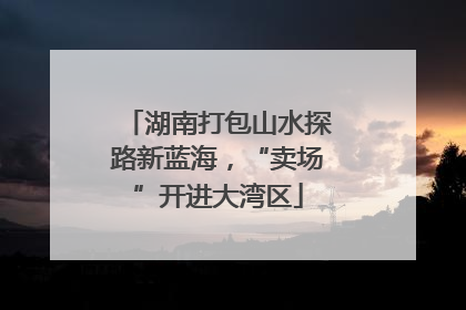 湖南打包山水探路新蓝海，“卖场”开进大湾区