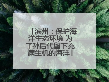 滨州：保护海洋生态环境 为子孙后代留下充满生机的海洋