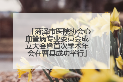 菏泽市医院协会心血管病专业委员会成立大会暨首次学术年会在曹县成功举行
