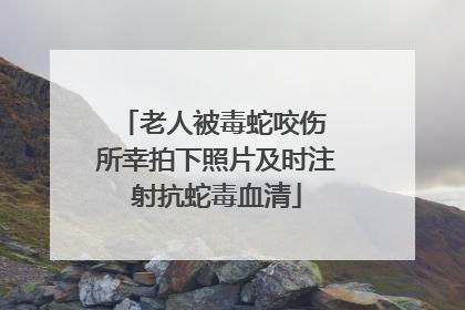 老人被毒蛇咬伤 所幸拍下照片及时注射抗蛇毒血清