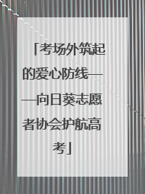 考场外筑起的爱心防线——向日葵志愿者协会护航高考
