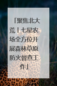 聚焦北大荒丨七星农场全方位开展森林草原防火督查工作