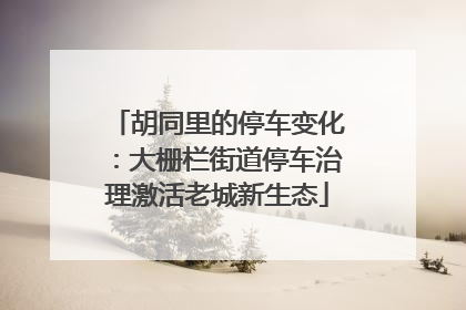 胡同里的停车变化：大栅栏街道停车治理激活老城新生态