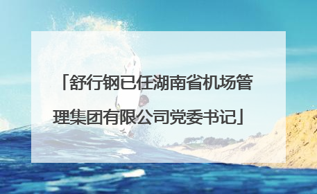 舒行钢已任湖南省机场管理集团有限公司党委书记