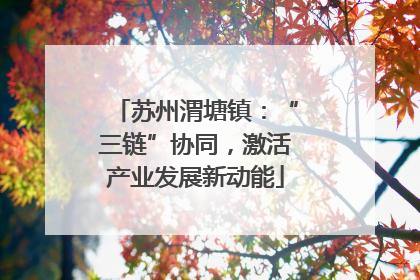 苏州渭塘镇：“三链”协同，激活产业发展新动能