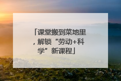 课堂搬到菜地里，解锁“劳动+科学”新课程