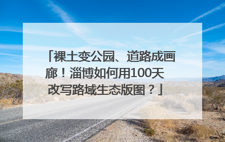 裸土变公园、道路成画廊！淄博如何用100天改写路域生态版图？