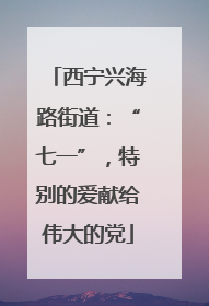 西宁兴海路街道：“七一”，特别的爱献给伟大的党