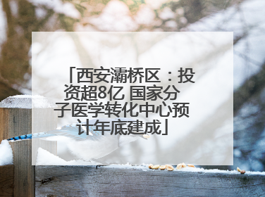 西安灞桥区：投资超8亿 国家分子医学转化中心预计年底建成