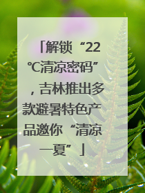 解锁“22℃清凉密码”，吉林推出多款避暑特色产品邀你“清凉一夏”