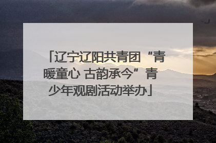 辽宁辽阳共青团“青暖童心 古韵承今”青少年观剧活动举办