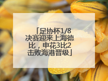 足协杯1/8决赛迎来上海德比，申花3比2击败海港晋级