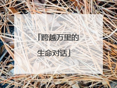 跨越万里的生命对话
