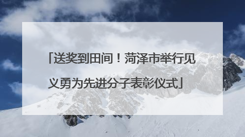 送奖到田间！菏泽市举行见义勇为先进分子表彰仪式