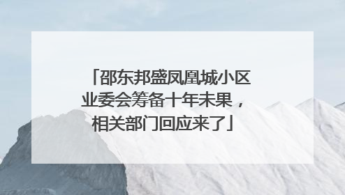 邵东邦盛凤凰城小区业委会筹备十年未果，相关部门回应来了
