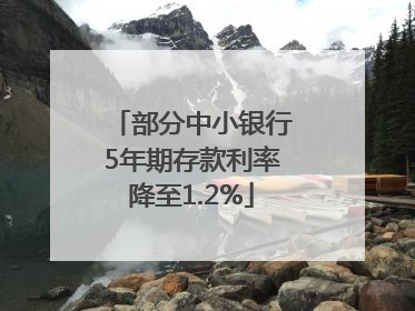 部分中小银行5年期存款利率降至1.2%