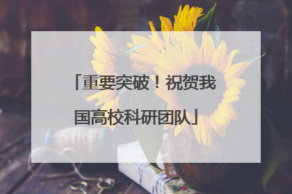 重要突破！祝贺我国高校科研团队
