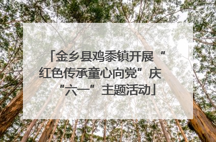 金乡县鸡黍镇开展“红色传承童心向党”庆“六一”主题活动