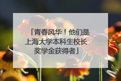 青春风华！他们是上海大学本科生校长奖学金获得者