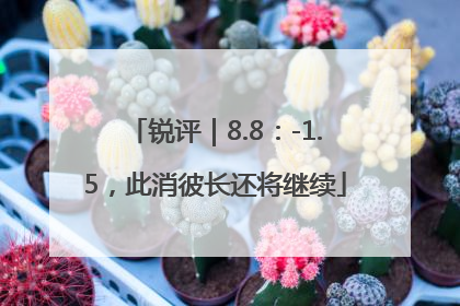 锐评｜8.8：-1.5，此消彼长还将继续