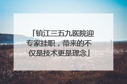 镇江三五九医院迎专家挂职，带来的不仅是技术更是理念