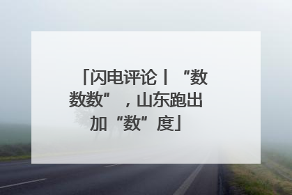 闪电评论丨“数数数”，山东跑出加“数”度