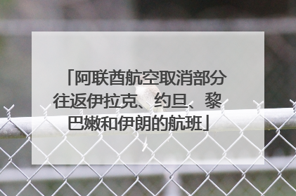 阿联酋航空取消部分往返伊拉克、约旦、黎巴嫩和伊朗的航班