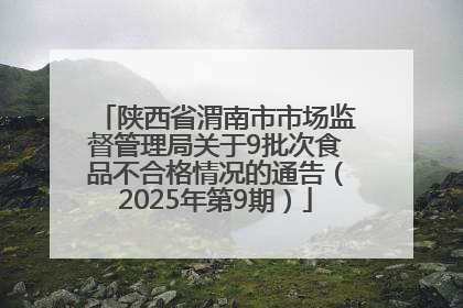 陕西省渭南市市场监督管理局关于9批次食品不合格情况的通告（2025年第9期）