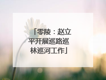 零陵：赵立平开展巡路巡林巡河工作