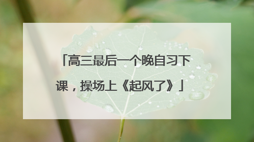 高三最后一个晚自习下课，操场上《起风了》