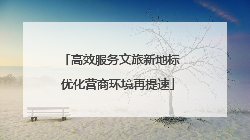 高效服务文旅新地标 优化营商环境再提速
