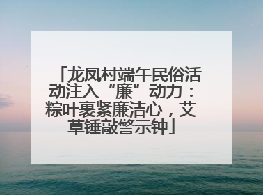 龙凤村端午民俗活动注入“廉”动力：粽叶裹紧廉洁心，艾草锤敲警示钟