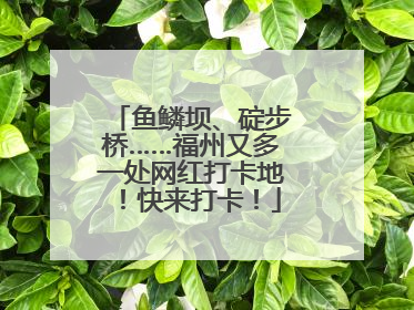 鱼鳞坝、碇步桥……福州又多一处网红打卡地！快来打卡！