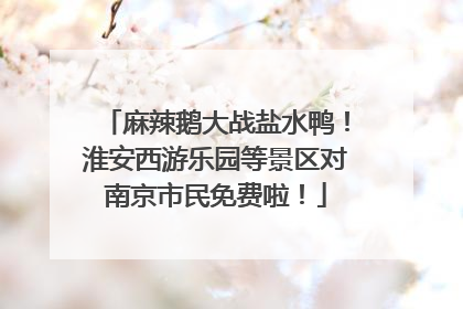 麻辣鹅大战盐水鸭！淮安西游乐园等景区对南京市民免费啦！