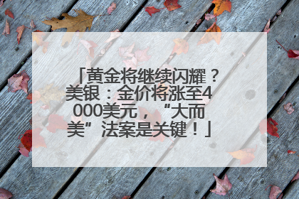 黄金将继续闪耀？美银：金价将涨至4000美元，“大而美”法案是关键！