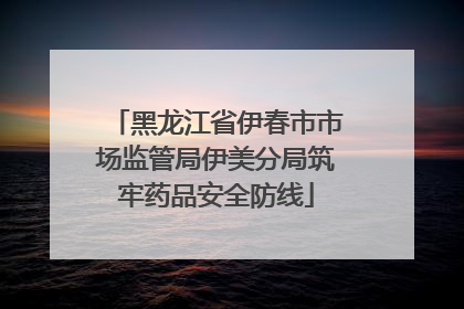 黑龙江省伊春市市场监管局伊美分局筑牢药品安全防线