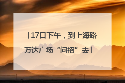 17日下午，到上海路万达广场“问招”去