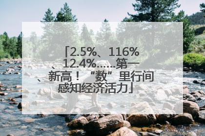 2.5%、116%、12.4%……第一、新高！“数”里行间感知经济活力