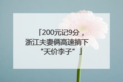 200元记9分，浙江夫妻俩高速摘下“天价李子”