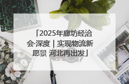 2025年廊坊经洽会·深度｜实现物流新愿景 河北再出发