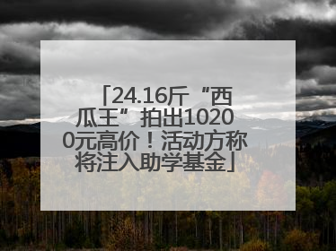 24.16斤“西瓜王”拍出10200元高价！活动方称将注入助学基金