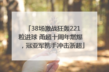 38场激战狂轰221粒进球 甬超十周年燃爆，冠亚军携手冲击浙超